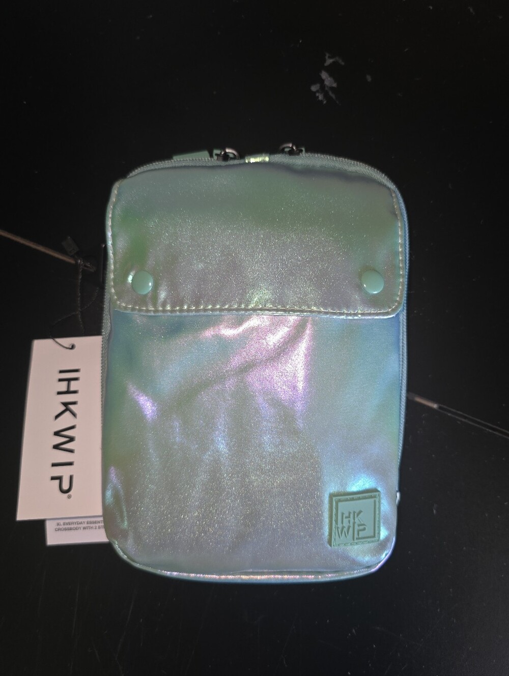 Iridescent Crossbody Pouch - Teal Multi